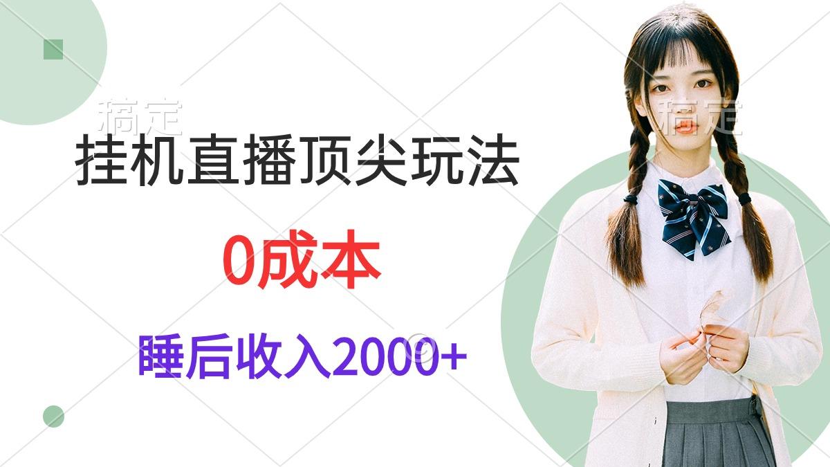 (9715期)挂机直播顶尖玩法，睡后日收入2000+、0成本，视频教学-江南创业网