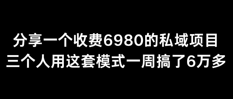 分享一个外面卖6980的私域项目三个人用这套模式一周搞了6万多【揭秘】-江南创业网