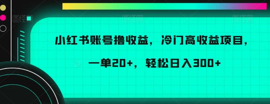 小红书账号撸收益，冷门高收益项目，一单20+，轻松日入300+【揭秘】-江南创业网