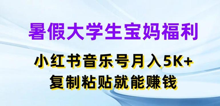 暑假大学生宝妈福利，小红书音乐号月入5000+，复制粘贴就能赚钱【揭秘】-江南创业网