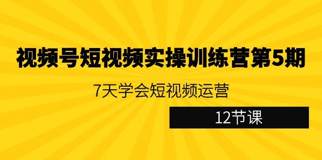 视频号短视频实操训练营第5期：7天学会短视频运营(12节课)-江南创业网
