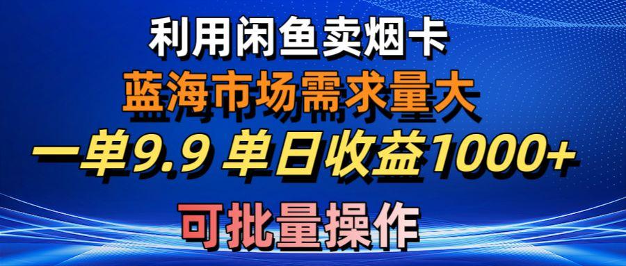 利用咸鱼卖烟卡，蓝海市场需求量大，一单9.9单日收益1000+，可批量操作-江南创业网
