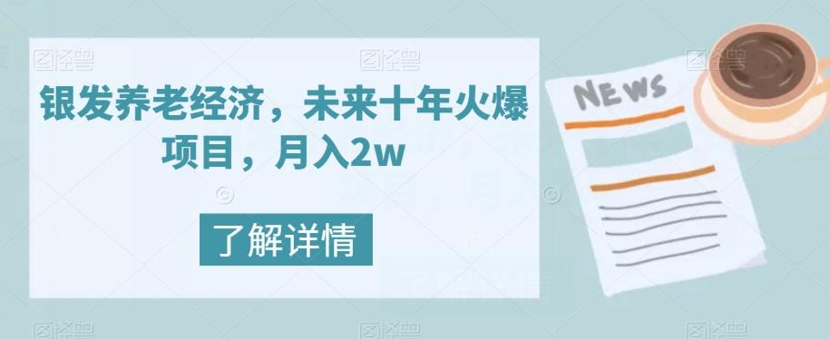 银发养老经济，未来十年火爆项目，月入2w【揭秘】-江南创业网