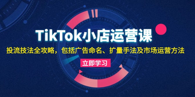 TikTok小店运营课：投流技法全攻略，包括广告命名 扩量手法及市场运营方法-江南创业网