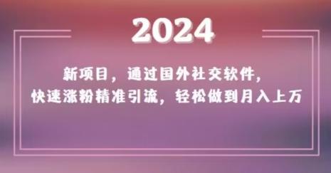 2024新项目，通过国外社交软件，快速涨粉精准引流，轻松做到月入上万【揭秘】-江南创业网