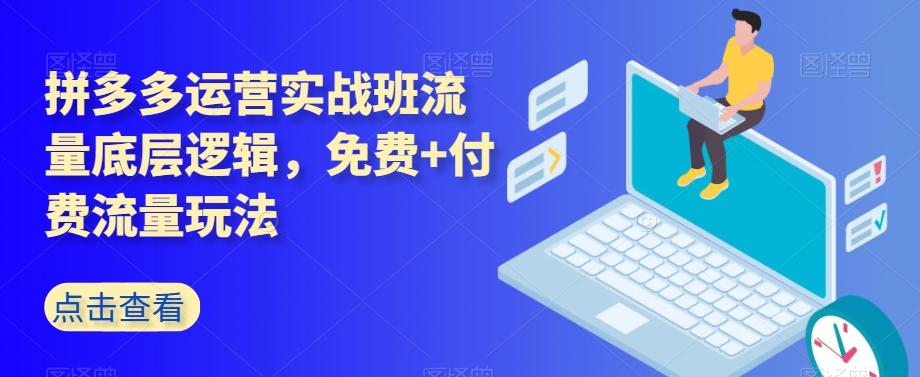 拼多多运营实战班流量底层逻辑，免费+付费流量玩法-江南创业网