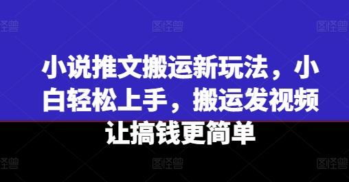 小说推文搬运新玩法，小白轻松上手，搬运发视频让搞钱更简单-江南创业网