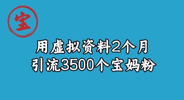 宝哥虚拟资料项目，2个月引流3500个宝妈粉-江南创业网