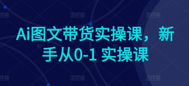 Ai图文带货实操课，新手从0-1 实操课-江南创业网