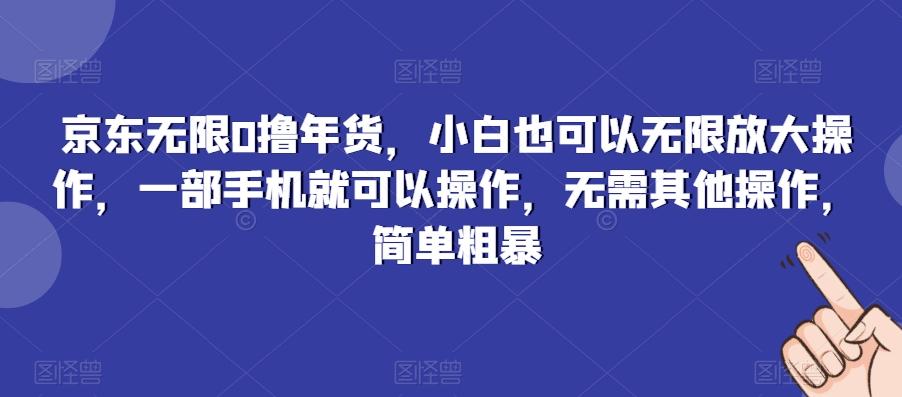 京东无限0撸年货，小白也可以无限放大操作，一部手机就可以操作，无需其他操作，简单粗暴-江南创业网