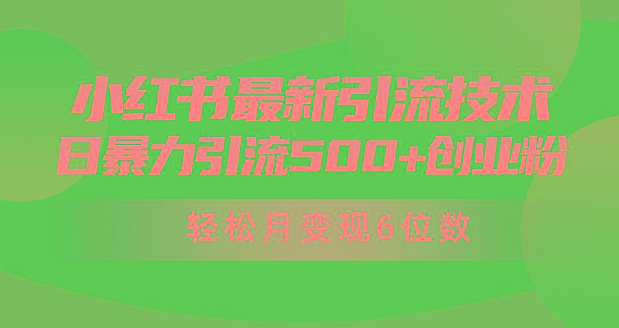 (9871期)日引500+月变现六位数24年最新小红书暴力引流兼职粉教程-江南创业网