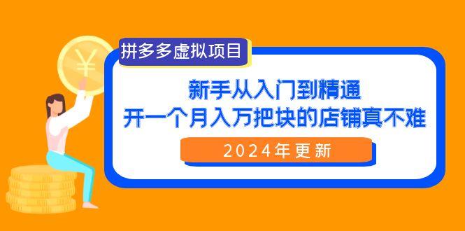 (9744期)拼多多虚拟项目：入门到精通，开一个月入万把块的店铺 真不难(24年更新)-江南创业网