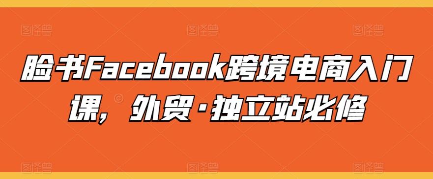 脸书Facebook跨境电商入门课，外贸·独立站必修-江南创业网