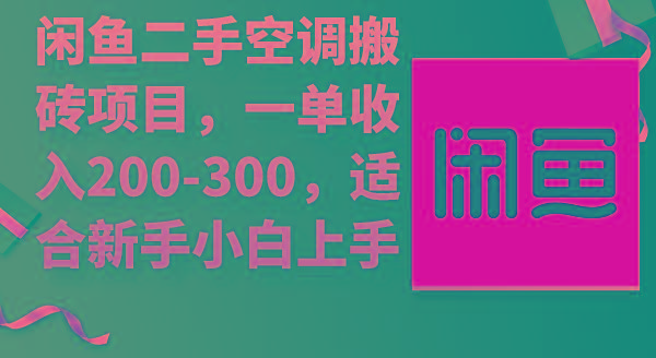 (9539期)闲鱼二手空调搬砖项目，一单收入200-300，适合新手小白上手-江南创业网