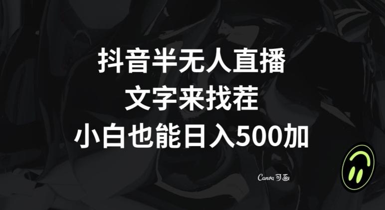 抖音半无人直播，文字来找茬小游戏，每天收益500+【揭秘】-江南创业网