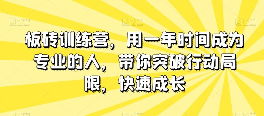 板砖训练营，用一年时间成为专业的人，带你突破行动局限，快速成长-江南创业网