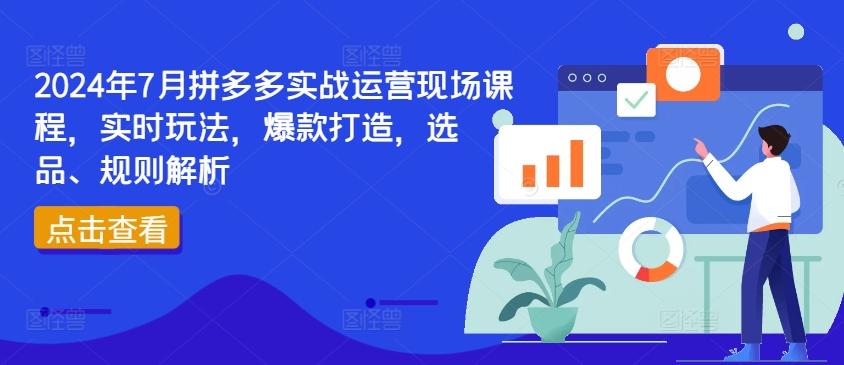 2024年7月拼多多实战运营现场课程，实时玩法，爆款打造，选品、规则解析-江南创业网