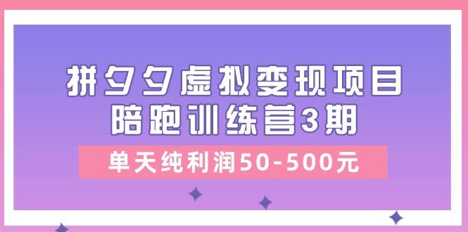 某收费培训《拼夕夕虚拟变现项目陪跑训练营3期》单天纯利润50-500元-江南创业网