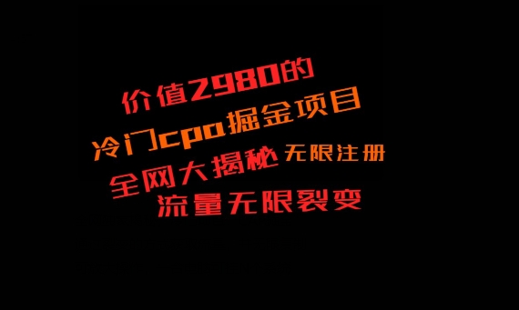 价值2980的CPA掘金项目大揭秘，号称当天收益200+，不见收益包赔双倍-江南创业网
