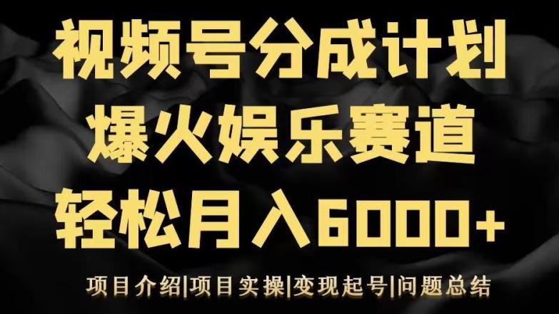 视频号创作分成计划之娱乐赛道轻松日入500+-江南创业网