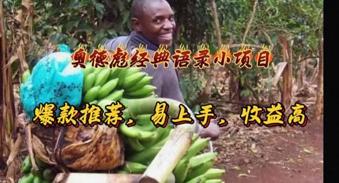 奥德彪经典语录小项目，爆款推荐，易上手，收益高-江南创业网