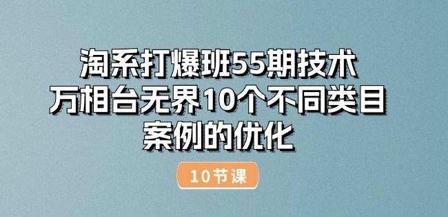 淘系打爆班55期技术：万相台无界10个不同类目案例的优化(10节)-江南创业网