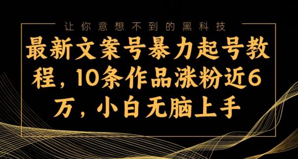 最新文案号暴力起号教程，10条作品涨粉近6万，小白无脑上手-江南创业网