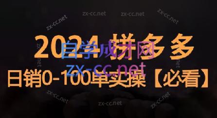 恒哥·2024拼多多日销0-100单实操-江南创业网