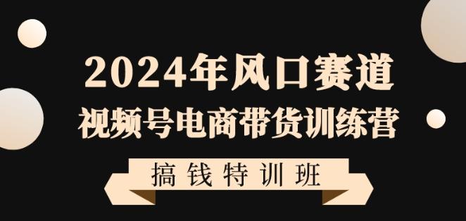 2024年风口赛道视频号电商带货训练营搞钱特训班，带领大家快速入局自媒体电商带货-江南创业网
