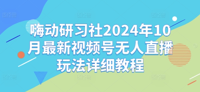 嗨动研习社2024年10月最新视频号无人直播玩法详细教程-江南创业网