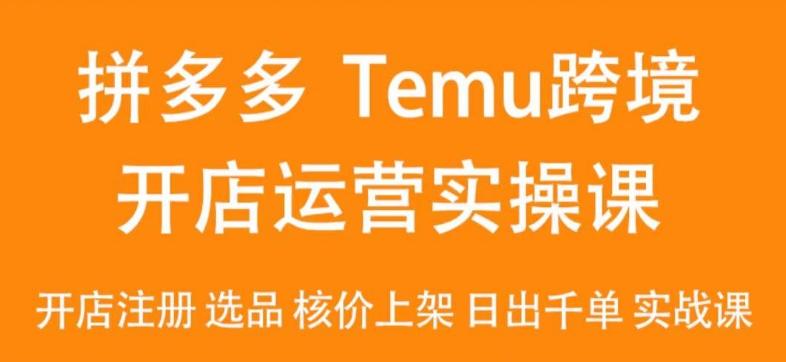 2024Temu最新玩法，Temu跨境开店运营实操课，开店注册/选品/核价上架/日出千单实战课-江南创业网