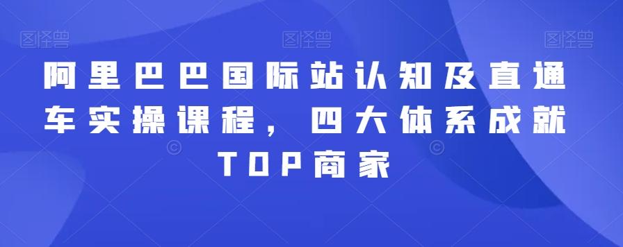 阿里巴巴国际站认知及直通车实操课程，四大体系成就TOP商家-江南创业网
