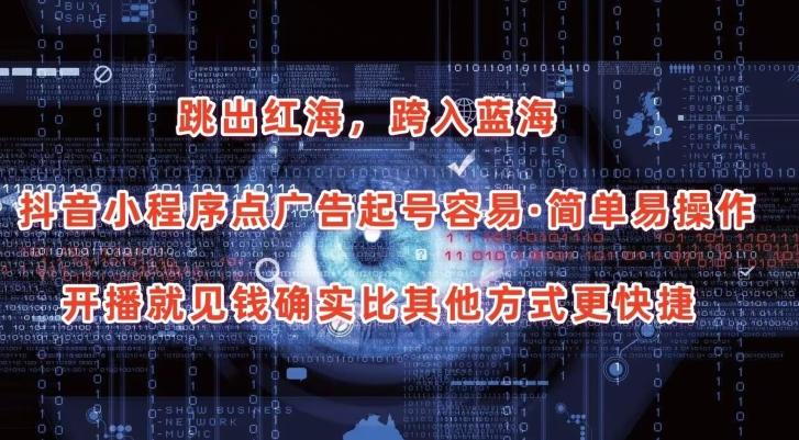 抖音小程序点广告项目，起号容易，简单易操作，开播就见有收益【揭秘】-江南创业网