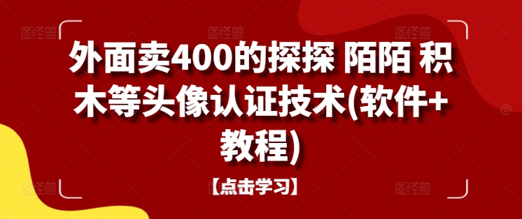 外面卖400的探探 陌陌 积木等头像认证技术(软件+教程)-江南创业网