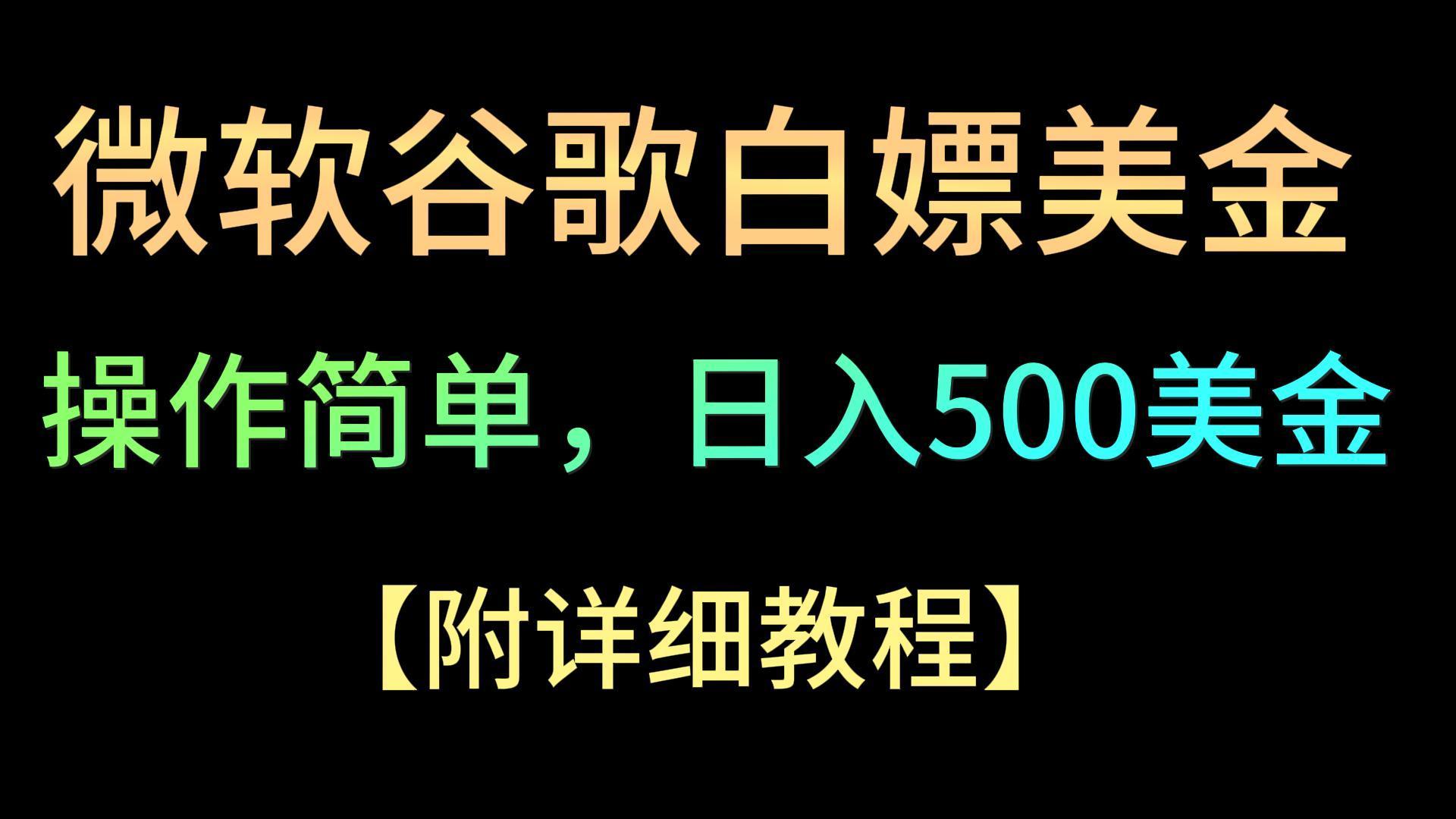 微软谷歌项目3.0，轻松日赚500+美金，操作简单，小白也可轻松入手！-江南创业网
