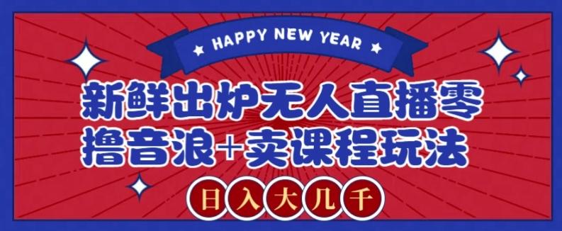 2024最新无人直播零撸音浪+卖课程玩法，日入大几千不是梦【揭秘】-江南创业网