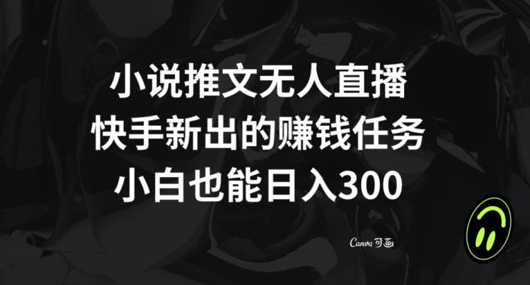 小说推文无人直播，快手新出的赚钱任务，小白也能日入300+【揭秘】-江南创业网