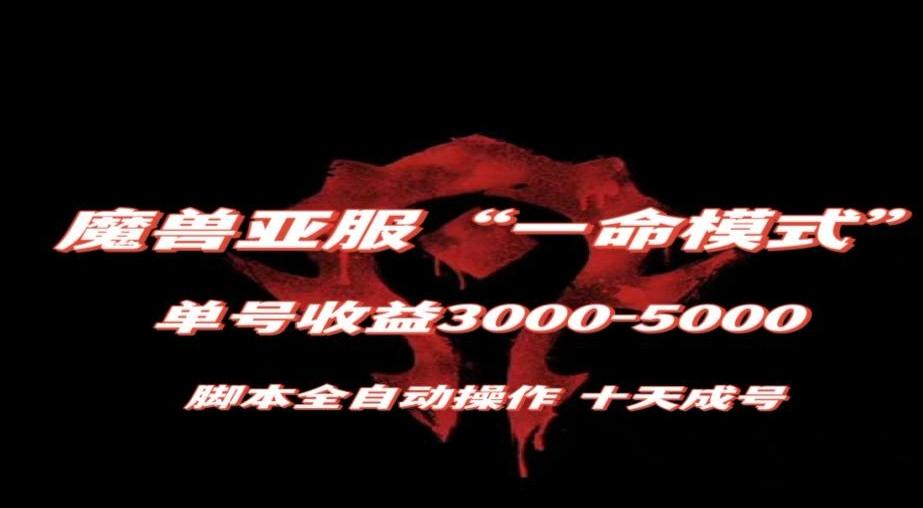 魔兽亚服一命模式，10天成号-单号3千-5千，脚本全自动操作，保姆级教学【揭秘】-江南创业网