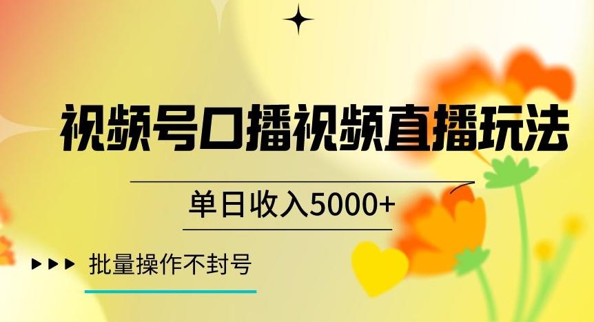 视频号囗播视频直播玩法，单日收入5000+，批量操作不封号【揭秘】-江南创业网