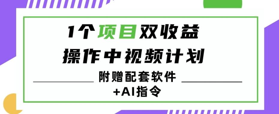1个项目双收益？操作中视频计划1天最高3100+收益？（附赠配套软件+AI指令）-江南创业网