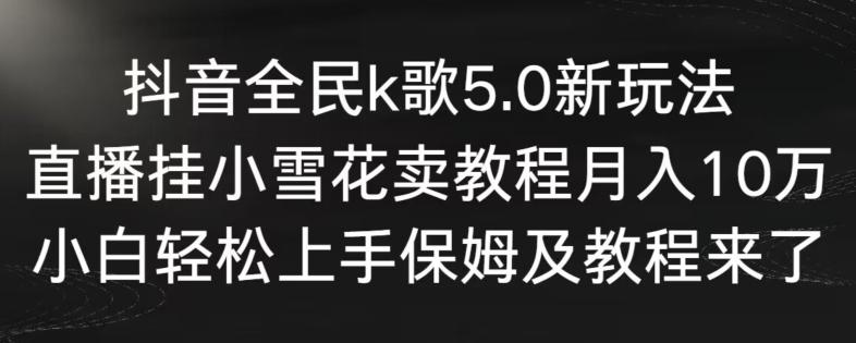 抖音全民k歌5.0新玩法，直播挂小雪花卖教程月入10万，小白轻松上手，保姆及教程来了【揭秘】-江南创业网