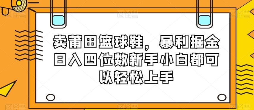 卖莆田篮球鞋，暴利掘金日入四位数新手小白都可以轻松上手【揭秘】-江南创业网