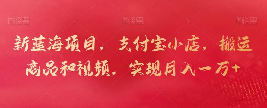 新蓝海项目，支付宝小店，搬运商品和视频，实现月入一万+【揭秘】-江南创业网