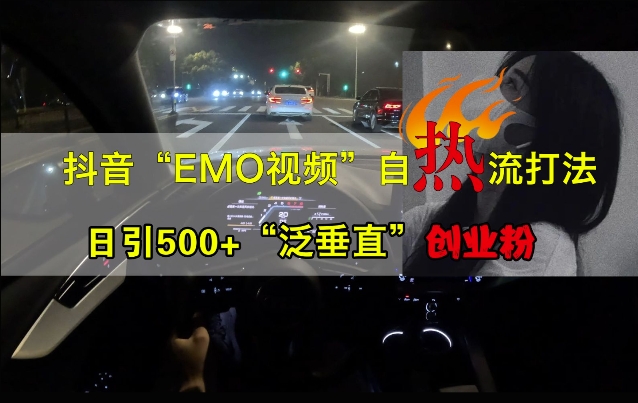 抖音EMO视频自热打法，日引500+“泛垂直”创业粉-江南创业网