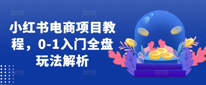 小红书电商项目教程，0-1入门全盘玩法解析-江南创业网