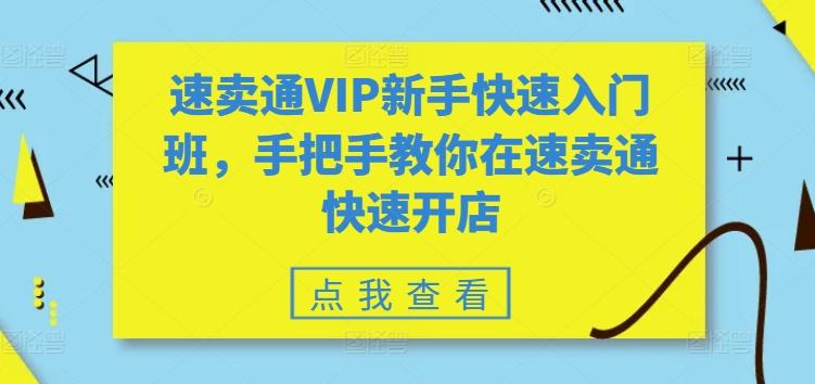 速卖通VIP新手快速入门班，手把手教你在速卖通快速开店-江南创业网