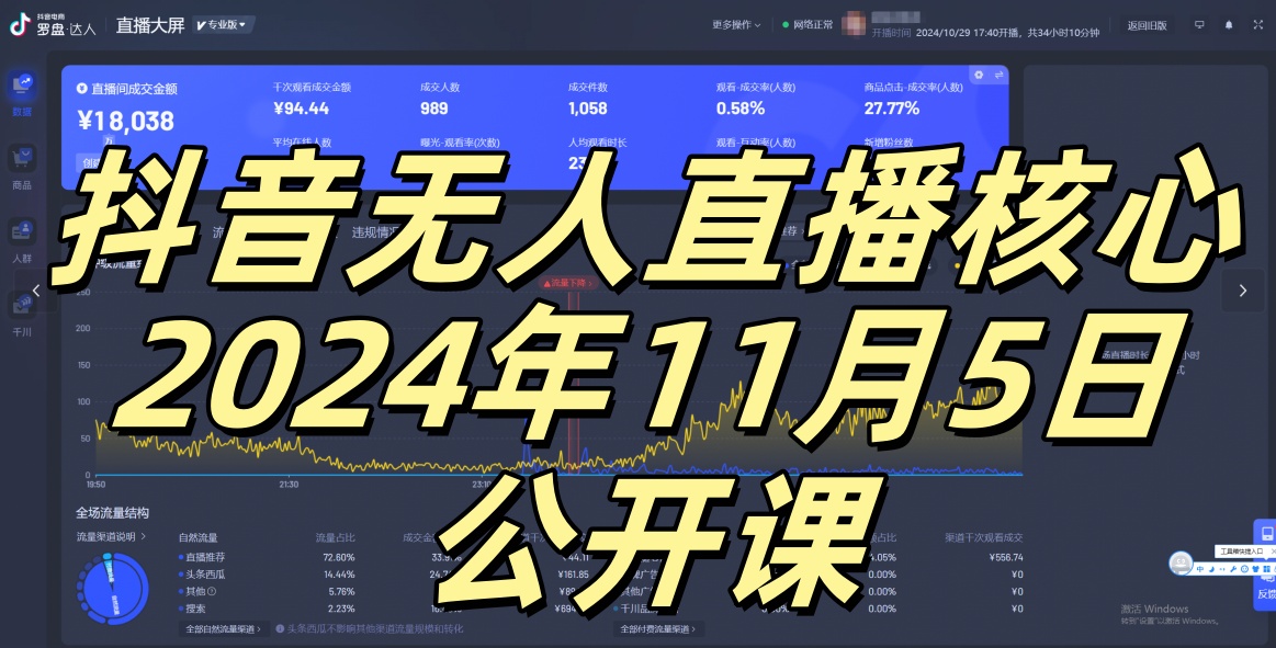 抖音无人直播核心公开课，咸鱼翻身小白可做带有睡后收入月入过万太简单【揭秘】-江南创业网