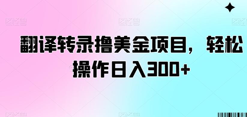 翻译转录撸美金项目，轻松操作日入300+【揭秘】-江南创业网