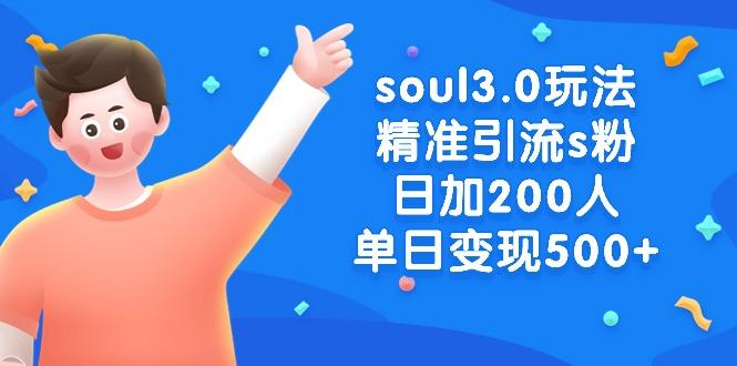 soul3.0玩法精准引流s粉，日加200人单日变现500+-江南创业网