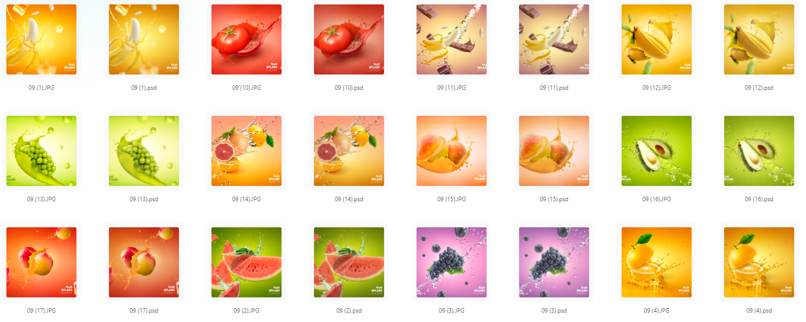 餐饮水果PS模版设计素材17款-江南创业网